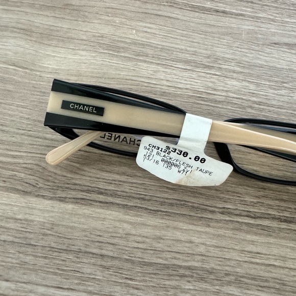 Very Rare Authentic Chanel 3122 c.943 53mm Black Beige Glasses Frames Italy - Picture 9 of 13